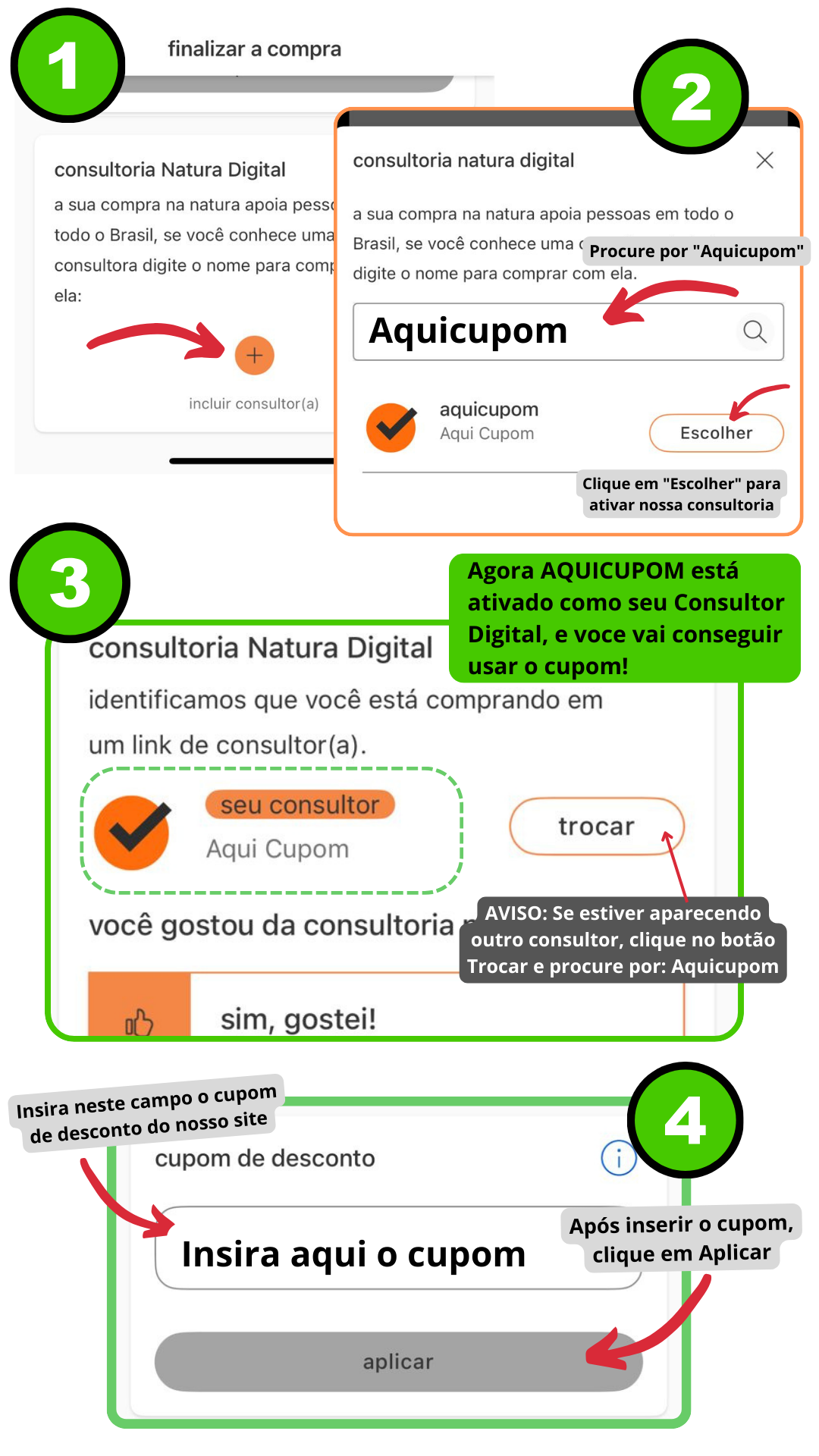 cupom natura. Passo a passo sobre como ativar o consultor natura: AQUICUPOM para conseguir usar os cupons da página.